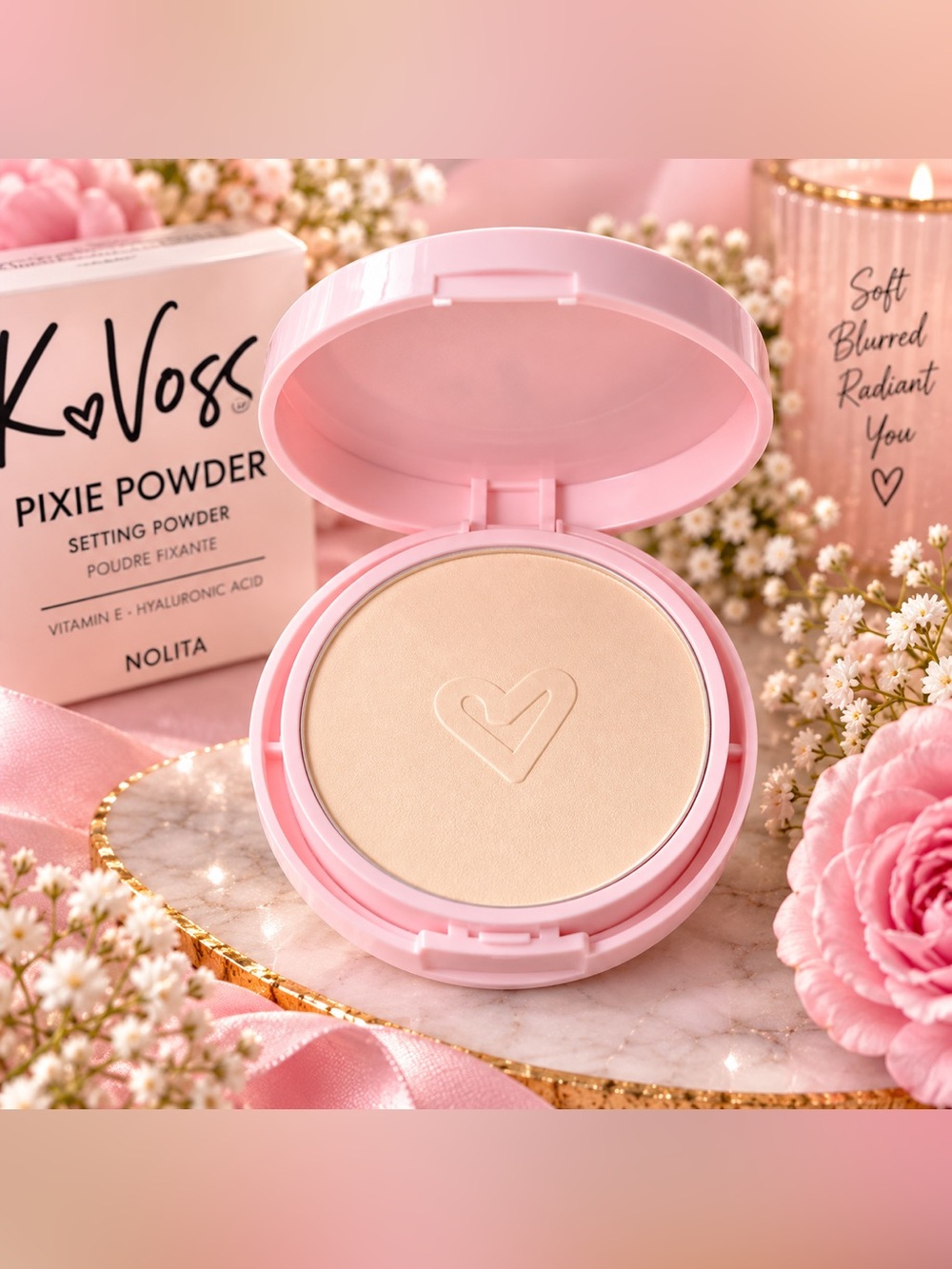 K Voss Pixie Powder Setting Powder Nolita 8g Vitamin E Hyaluronic Acid